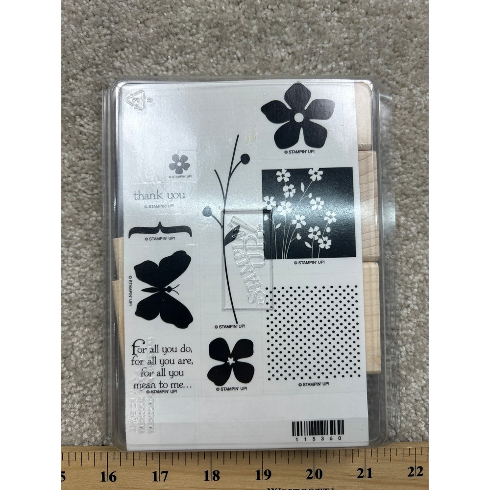 Stampin Up For All You Do 115360 Wood Mount Rubber Stamps Floral Butterfly 10pc